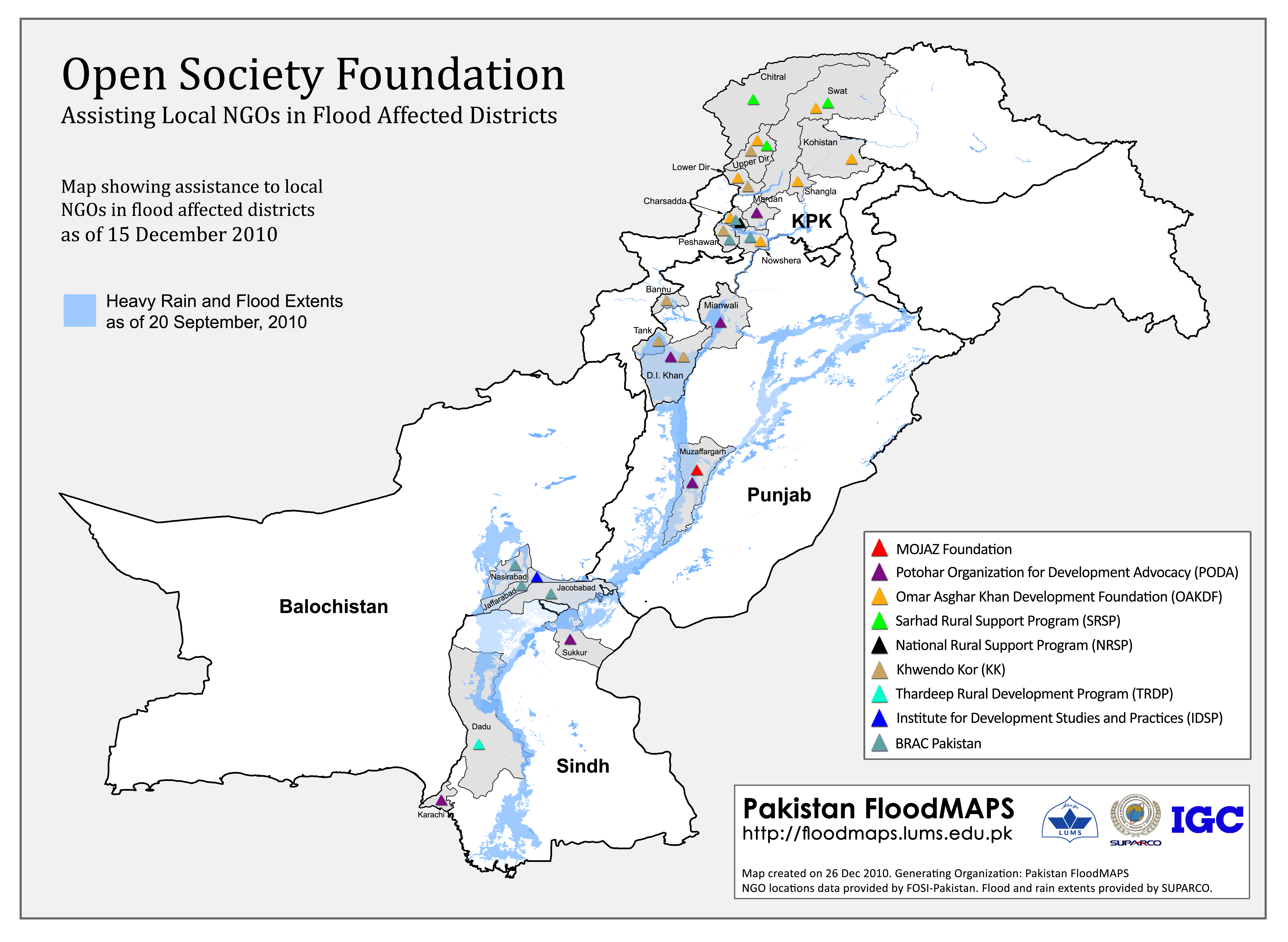 Open Society Foundation Map pakistan